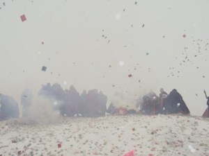 Tibetan monks commemorate the Tibetan Uprising with peaceful religious rituals. | Photo: savetibet.org .